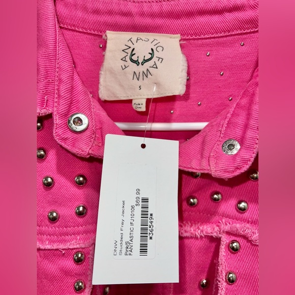 Hot Pink Studded Jacket - Picture 2 of 4